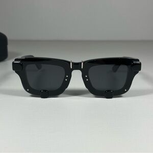 Y/PROJECT x Linda Farrow D-Frame Avant-Garde Black Sunglasses